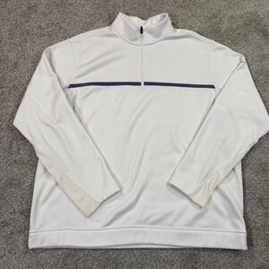 Nike Golf Quarter Zip Pullover Mens XL White Therma-FIT Fleece Sweater Jacket